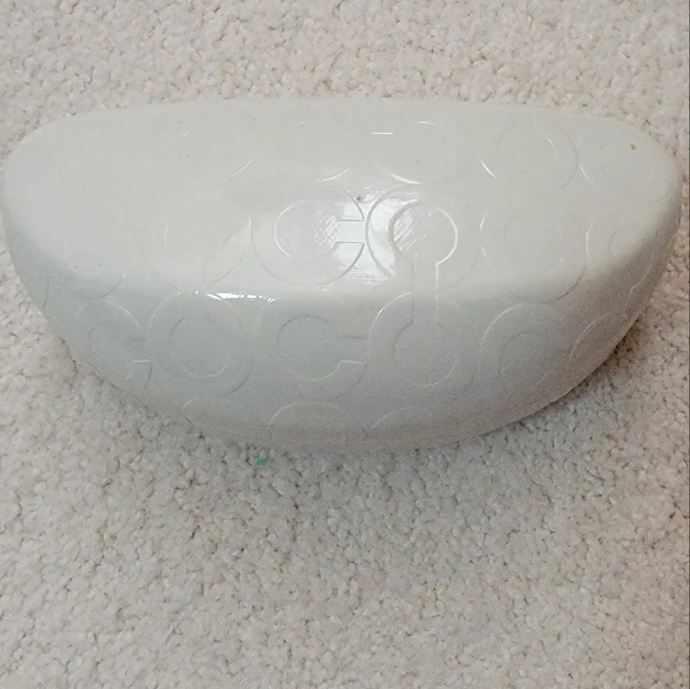 Coach White Embossed Sunglasses Case